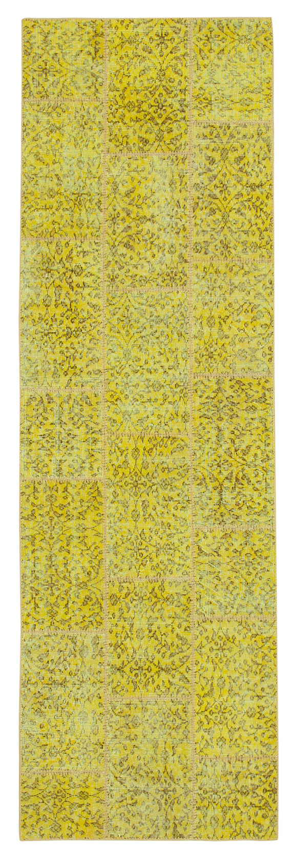 3x9 Hand-Knotted Patchwork Runner Rug - 37641