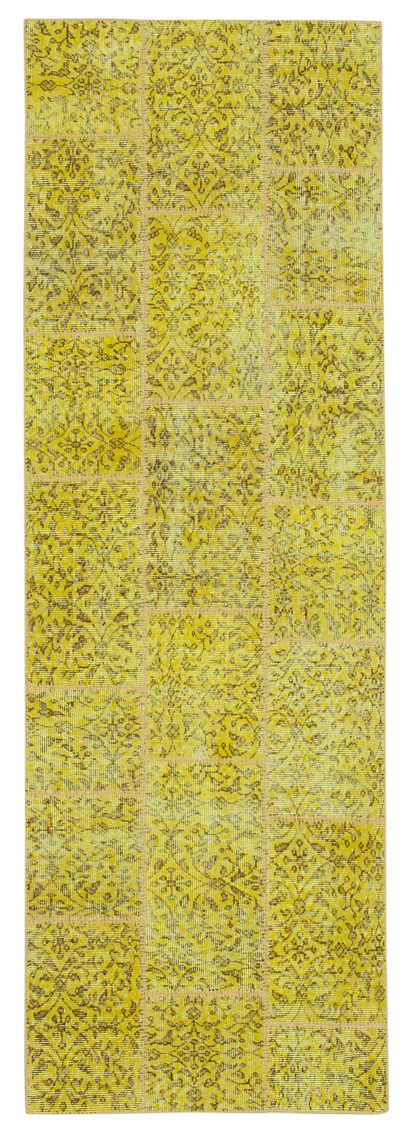 3x9 Hand-Knotted Patchwork Runner Rug - 37649