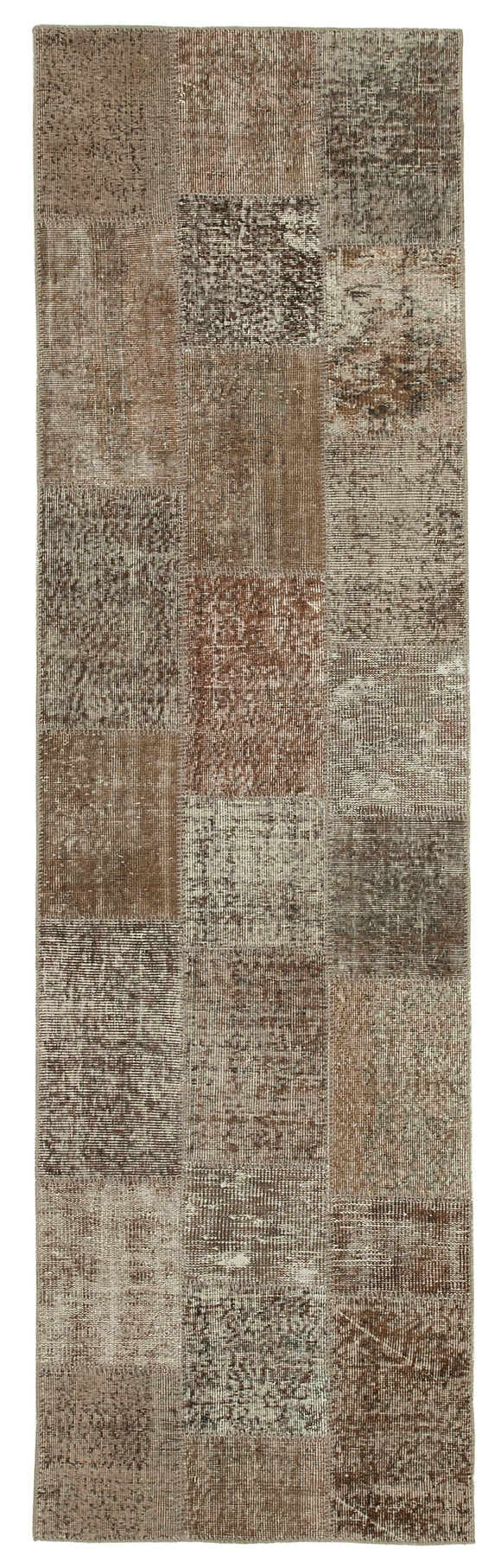 3x10 Hand-Knotted Patchwork Runner Rug - 37664