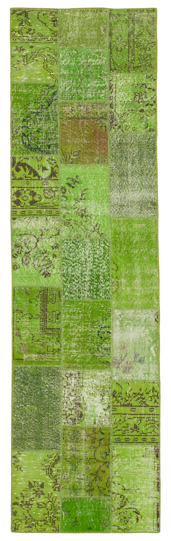 3x10 Hand-Knotted Patchwork Runner Rug - 37666