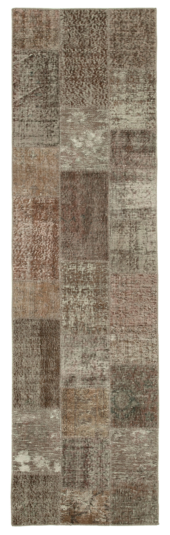 3x10 Hand-Knotted Patchwork Runner Rug - 37669