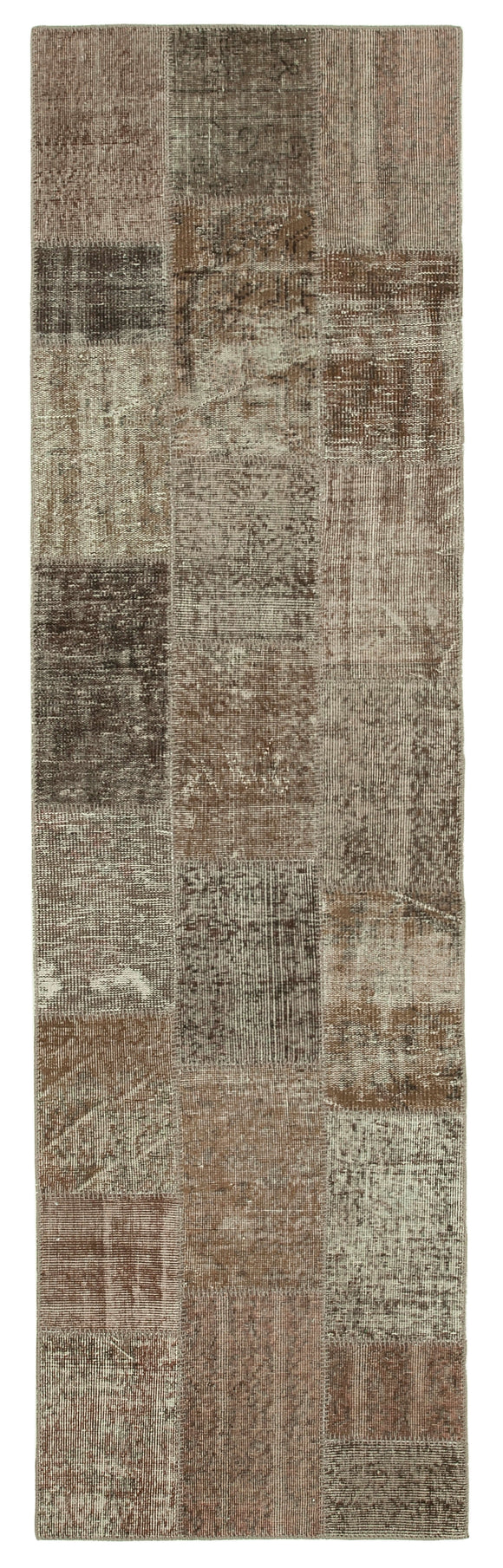 3x10 Hand-Knotted Patchwork Runner Rug - 37673