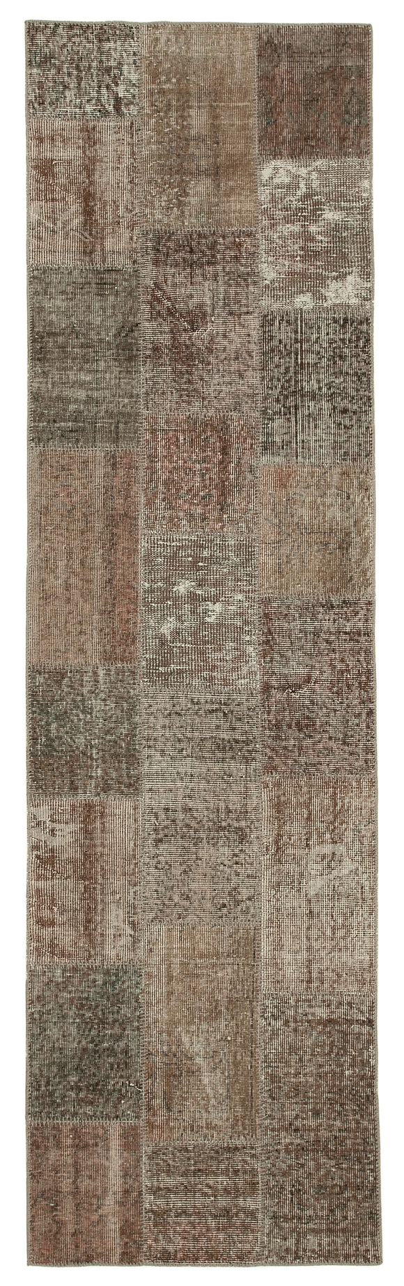 3x10 Hand-Knotted Patchwork Runner Rug - 37675