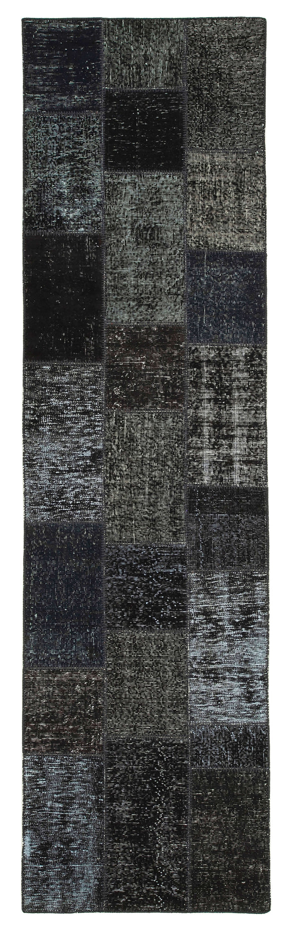 3x10 Hand-Knotted Patchwork Runner Rug - 37708