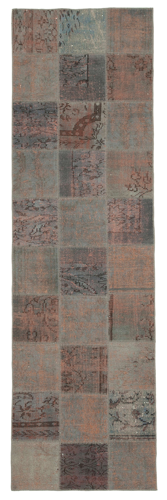 3x10 Hand-Knotted Patchwork Runner Rug - 37745