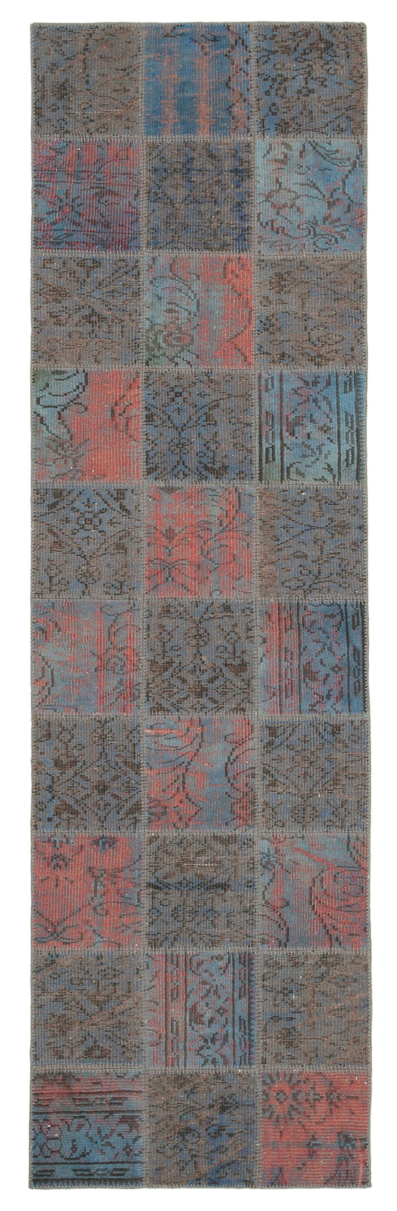 3x10 Hand-Knotted Patchwork Runner Rug - 37747