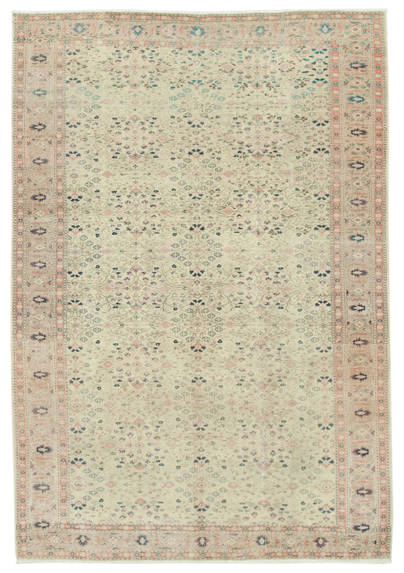 6' 7'' x 9' 7'' Hand-Knotted Turkish Vintage Rug