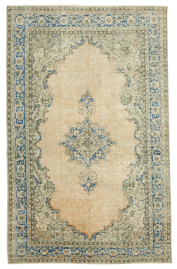7x11 Vintage Turkish Hand-Knotted Rug - 37886