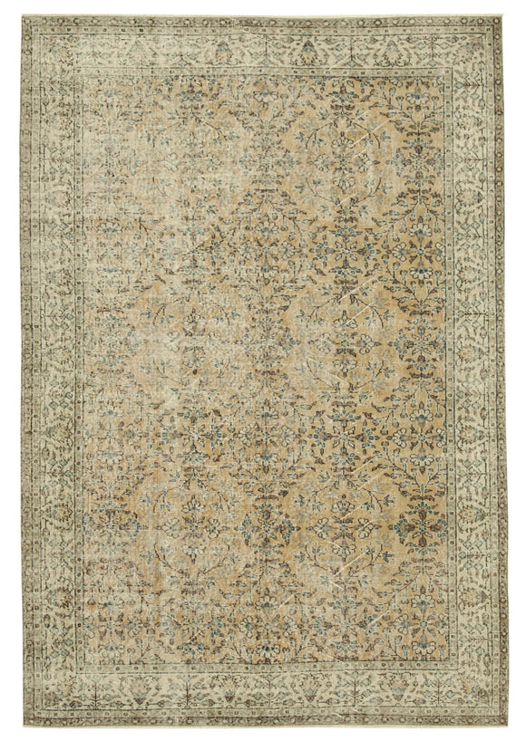 6' 9'' x 9' 9'' Hand-Knotted Vintage Turkish Rug