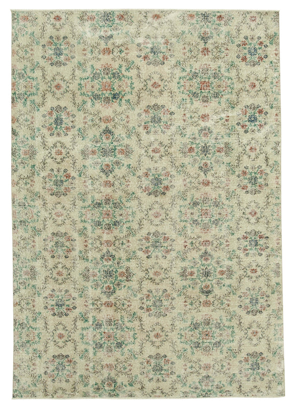 6' 8'' x 9' 9'' Hand-Knotted Vintage Turkish Rug