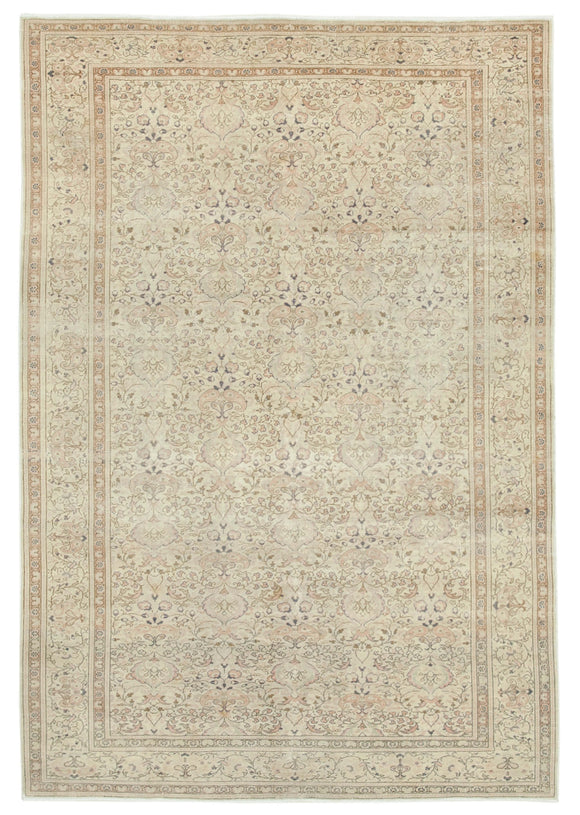 6' 7'' x 9' 9'' Hand-Knotted Vintage Turkish Rug