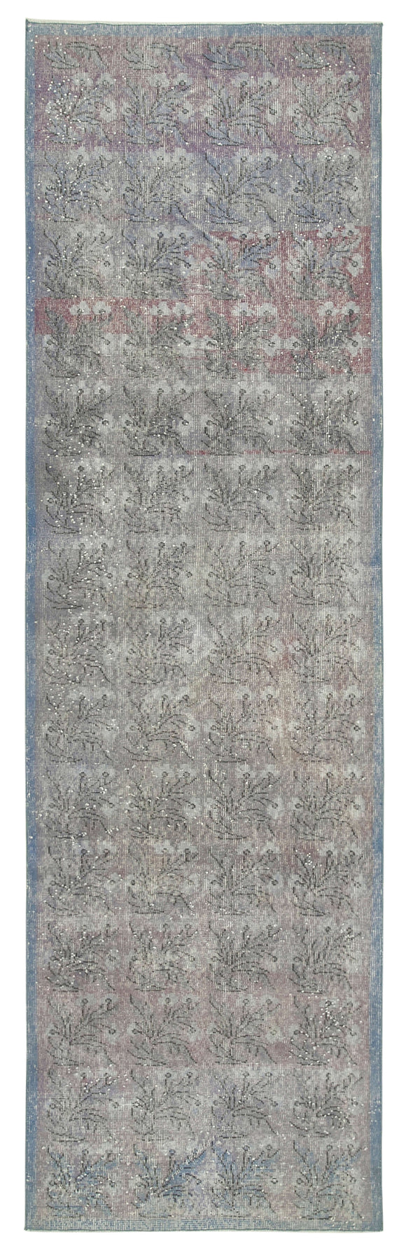 3' 3'' x 11' 1'' Blue Over-dyed Runner Rug