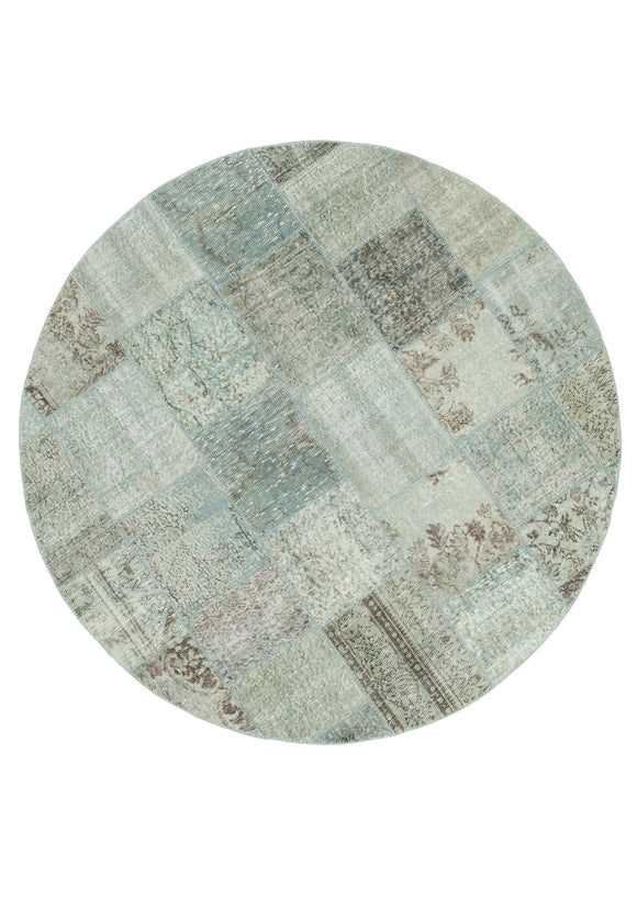 7' 1'' x 7' 1'' Hand-Knotted Round Rug