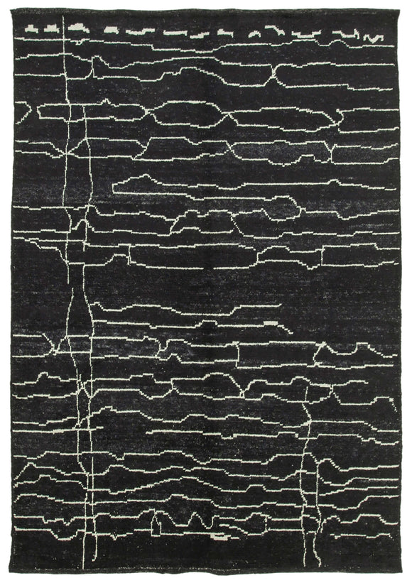 7x10 Black Moroccan Rug - 39707