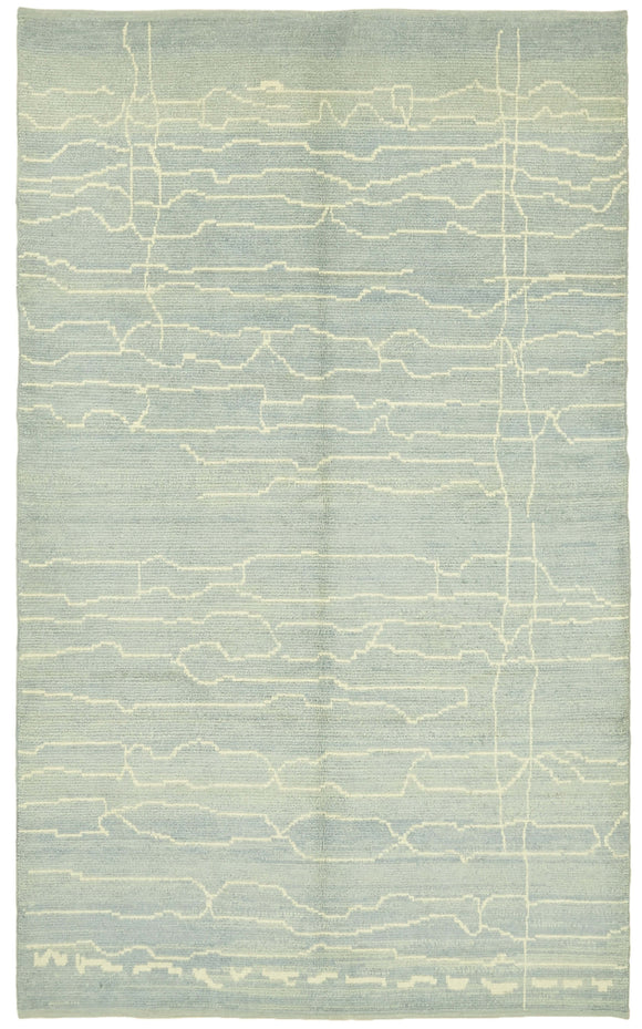 6' 3'' x 9' 10'' Blue Color Moroccan Rug