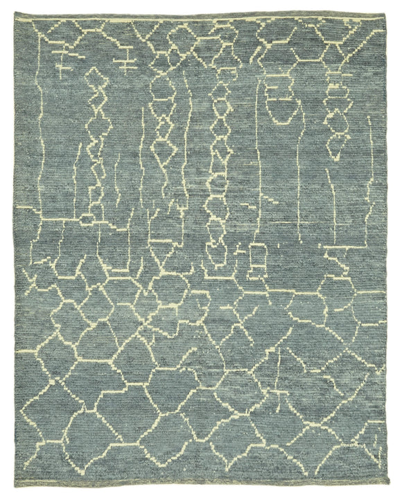 6' x 7' 5'' Blue Color Moroccan Rug
