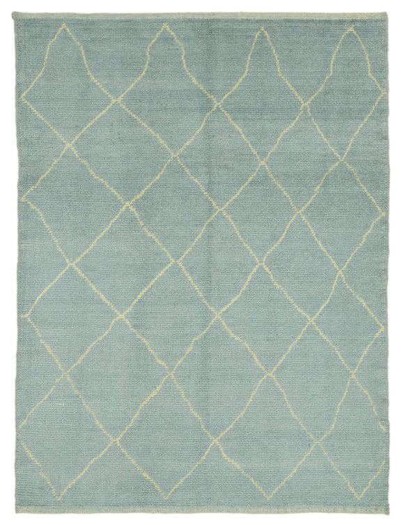 5' 8'' x 7' 3'' Blue Color Moroccan Rug