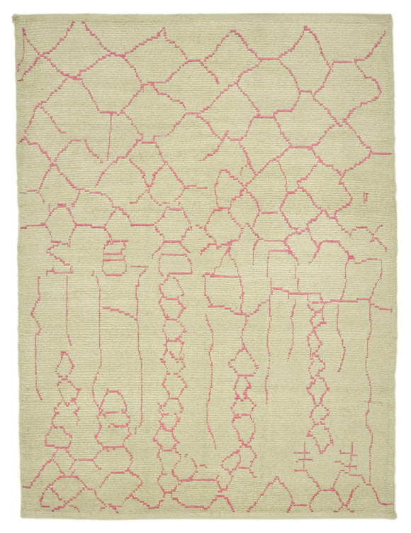 5' 9'' x 7' 8'' Beige Color Moroccan Rug