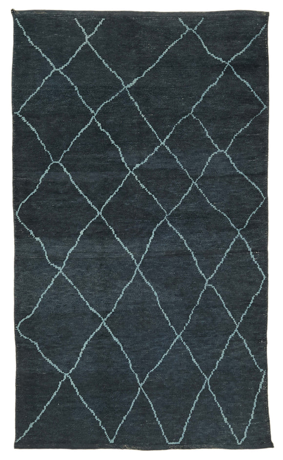 5' 4'' x 8' 9'' Blue Color Moroccan Rug
