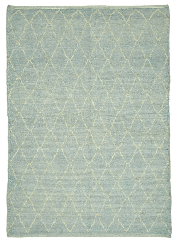 5' 7'' x 7' 7'' Blue Color Moroccan Rug