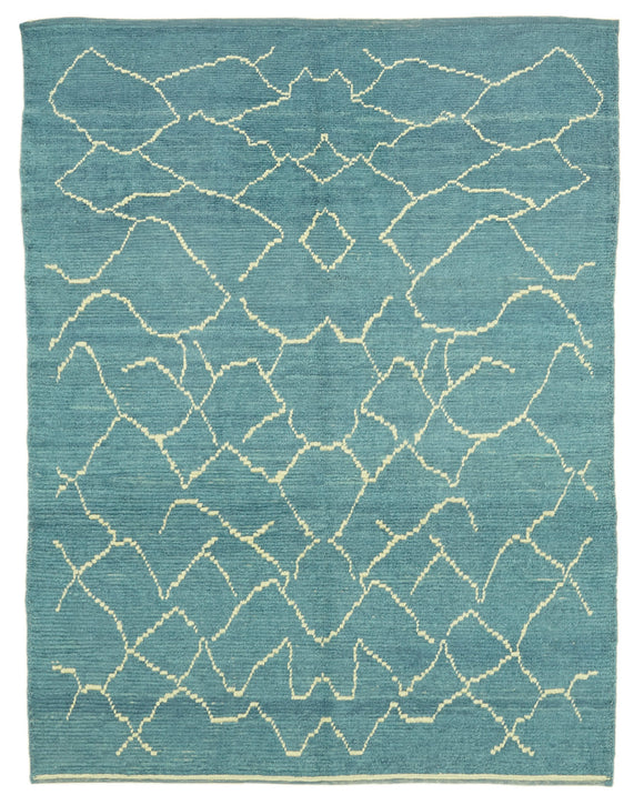 5' 7'' x 7' 4'' Blue Color Moroccan Rug