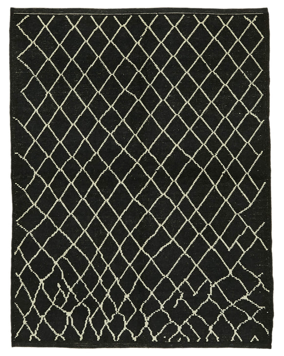 5' 10'' x 7' 7'' Black Color Moroccan Rug