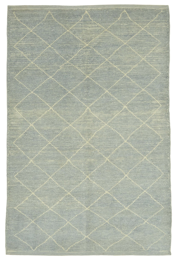 5' 1'' x 7' 9'' Grey Color Moroccan Rug