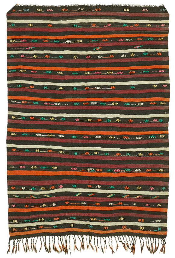 7x10 Vintage Anatolian Kilim Rug - 39942