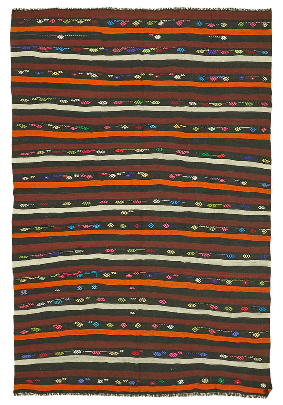 7x11 Vintage Anatolian Kilim Rug - 39953