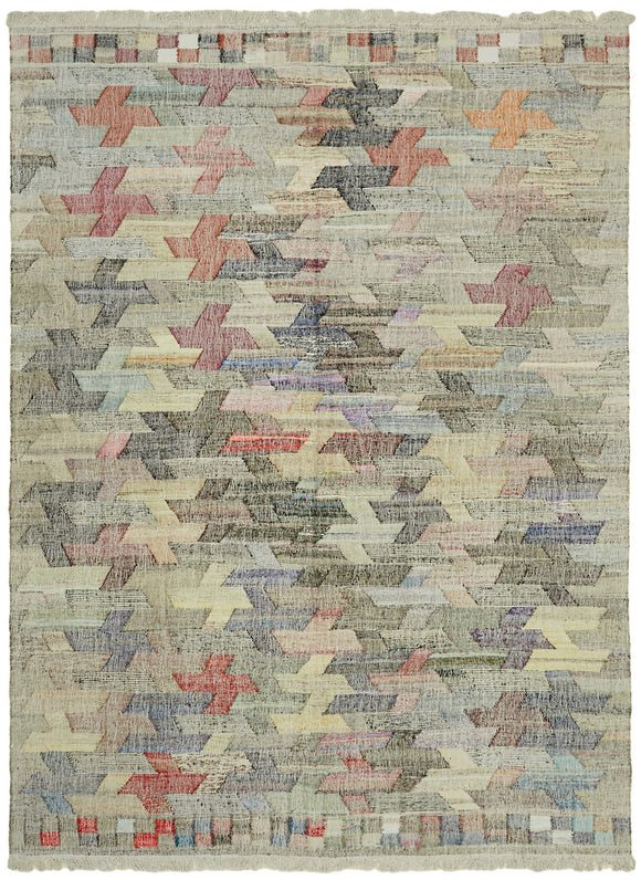 10x14 One-of-a-Kind Turkish Rewoven Rag Rug - 41869