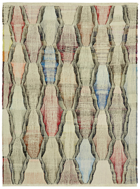 8x11 One-of-a-Kind Turkish Rewoven Rag Rug - 41882