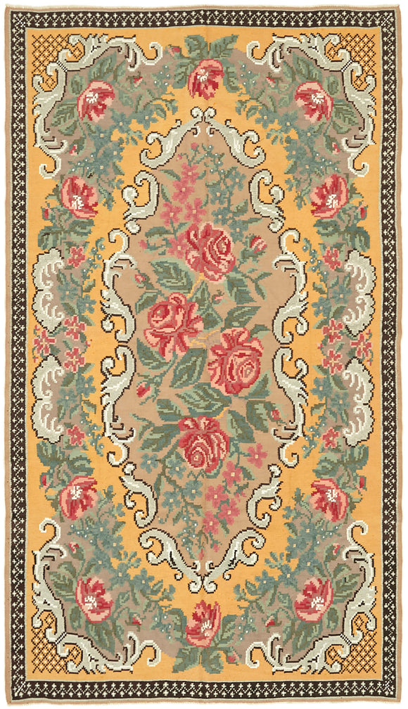 6x10 Multicolor Floral Kilim Rug -42792