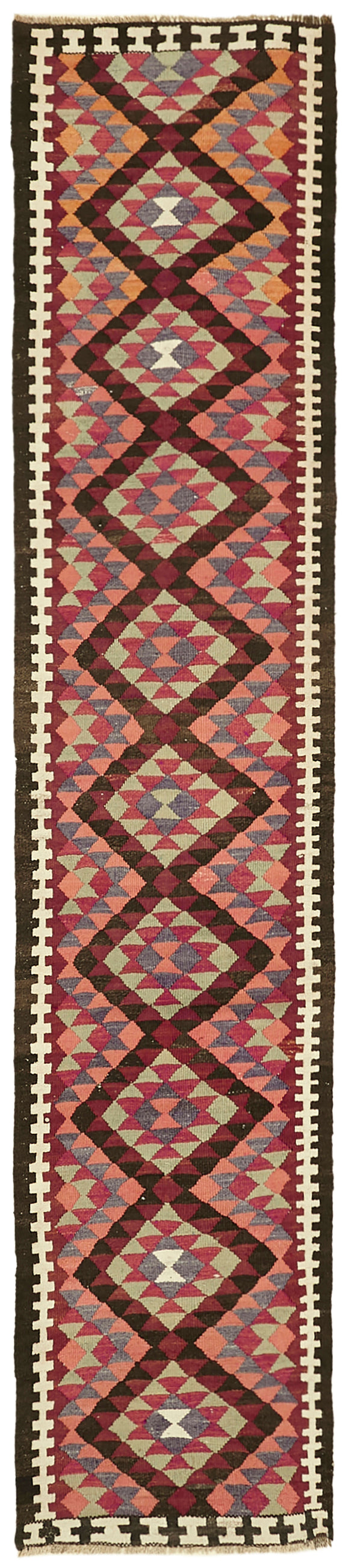 3x13 Vintage Tribal Kilim Runner -42795