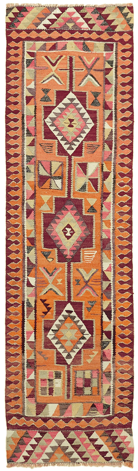 3' 3'' x 10' 6'' Handmade Runner Kilim Rug