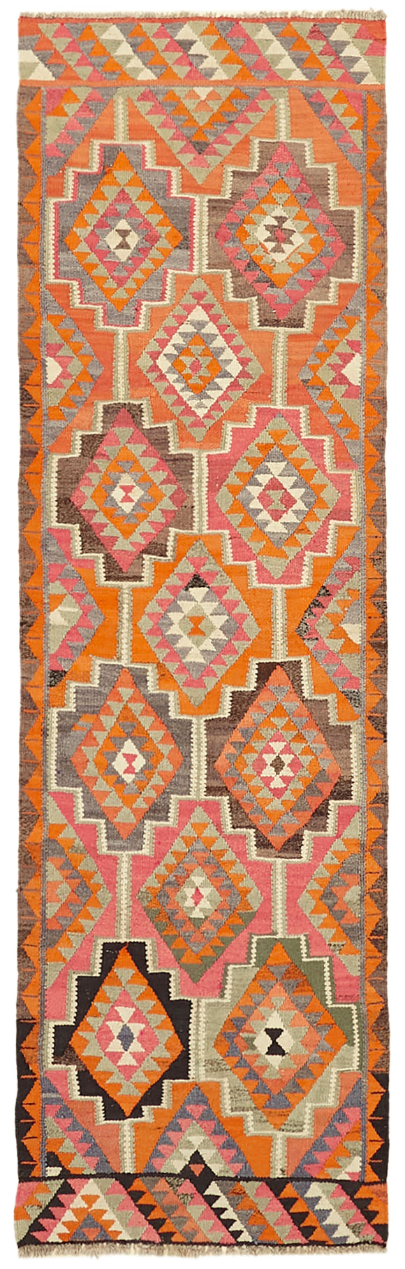 3' 1'' x 9' 10'' Handmade Kilim Runner Rug