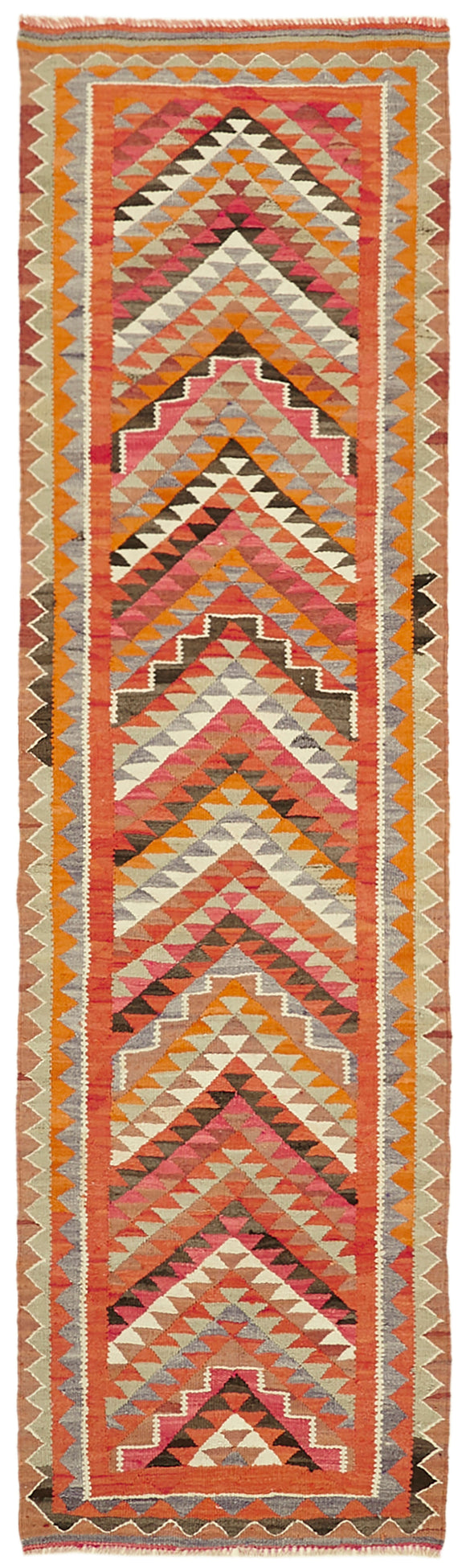 3' x 10' 6'' Bohemian Runner Kilim Rug