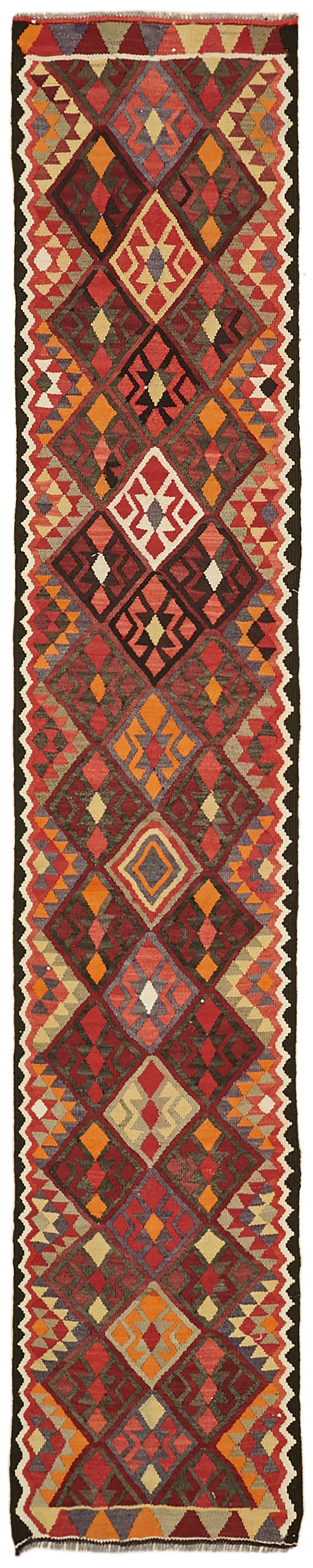 3x13 Vintage Tribal Kilim Runner -43039