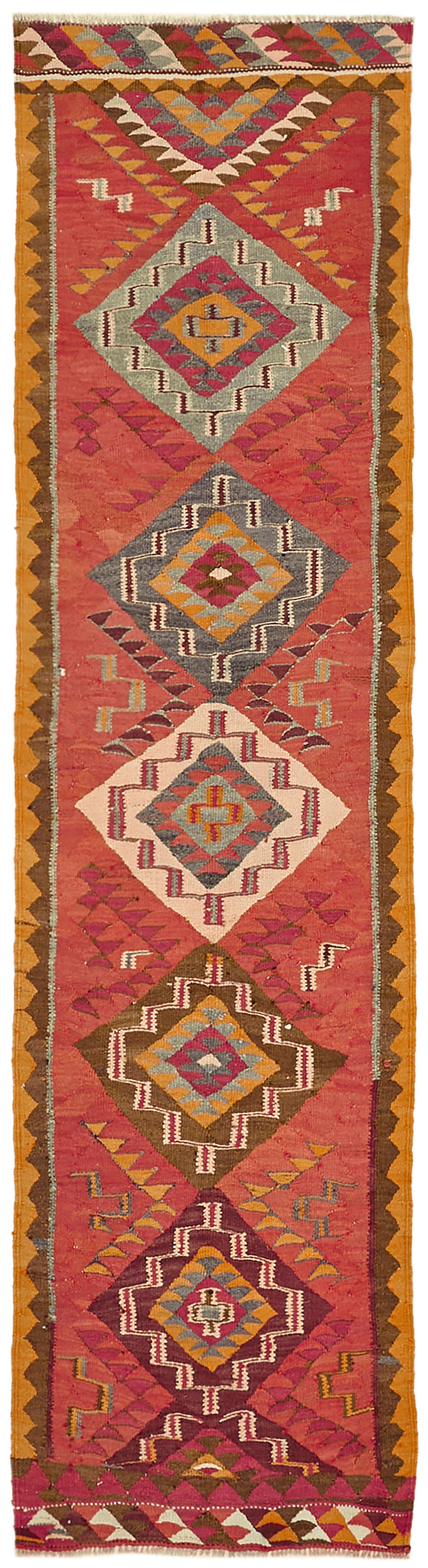 3x11 Vintage Tribal Kilim Runner -43042