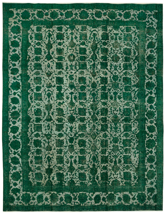 9' 11'' x 12' 8'' Handmade Large Green Rug