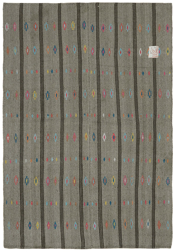 7x9 Vintage Turkish Flatweave Kilim - 43501