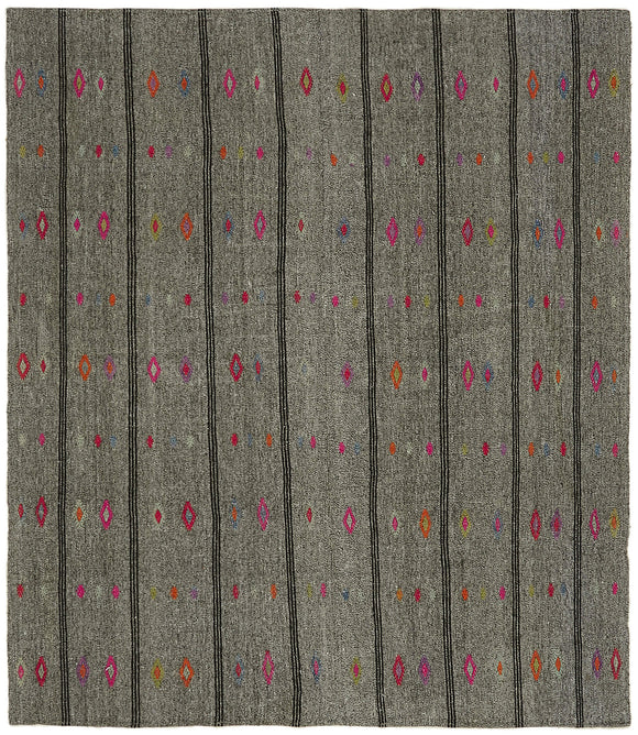 7x9 Vintage Turkish Flatweave Kilim - 43503
