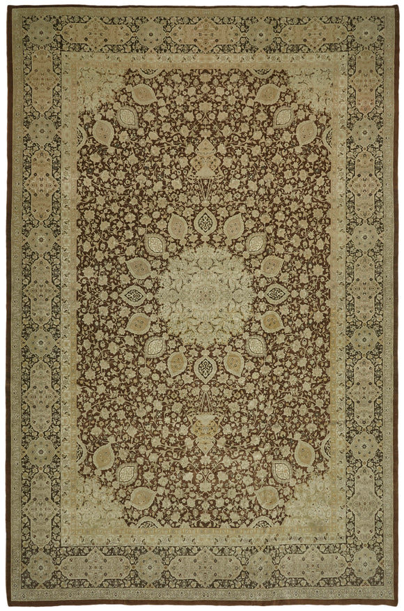 13' x 19' 3'' Beige Oriental Oushak Rug