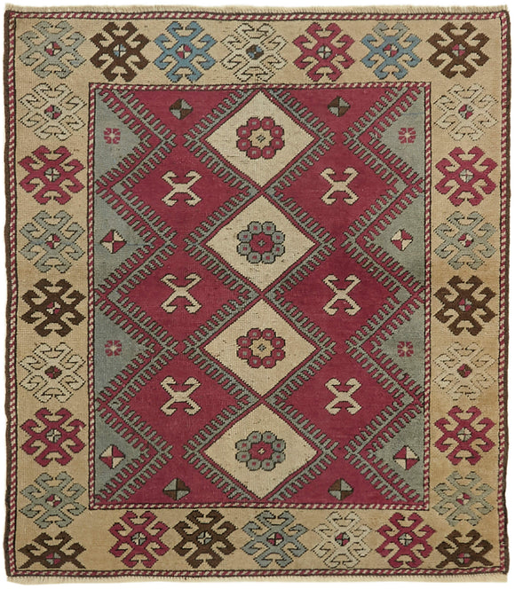 3' 6'' x 3' 11'' Hand-Knotted Anatolian Rug