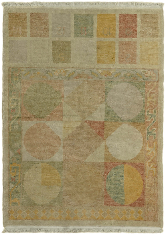 2' 3'' x 3' 1'' Hand-Knotted Anatolian Rug
