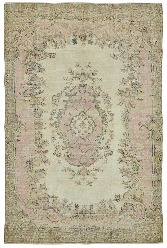 7x10 Vintage Turkish Hand-Knotted Rug - 43806