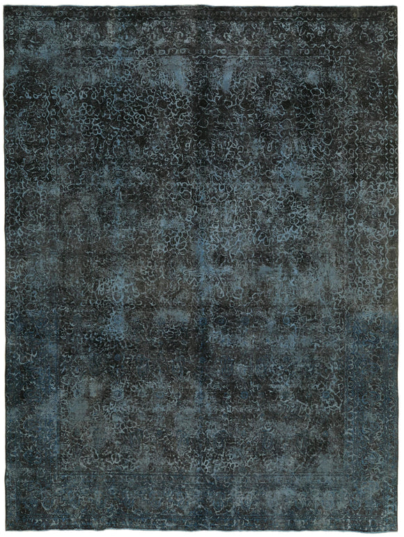 9' 6'' x 12' 6'' Blue Vintage Over-dyed Rug