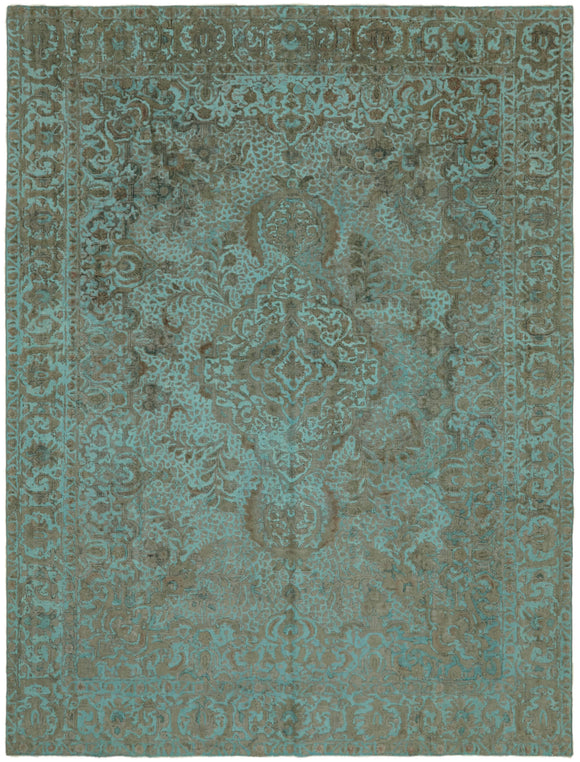 9' 7'' x 12' 5'' Turquoise Handmade Persian Rug