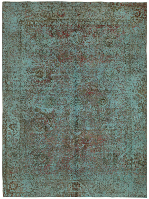 9' 6'' x 12' 7'' Turquoise Handmade Persian Rug