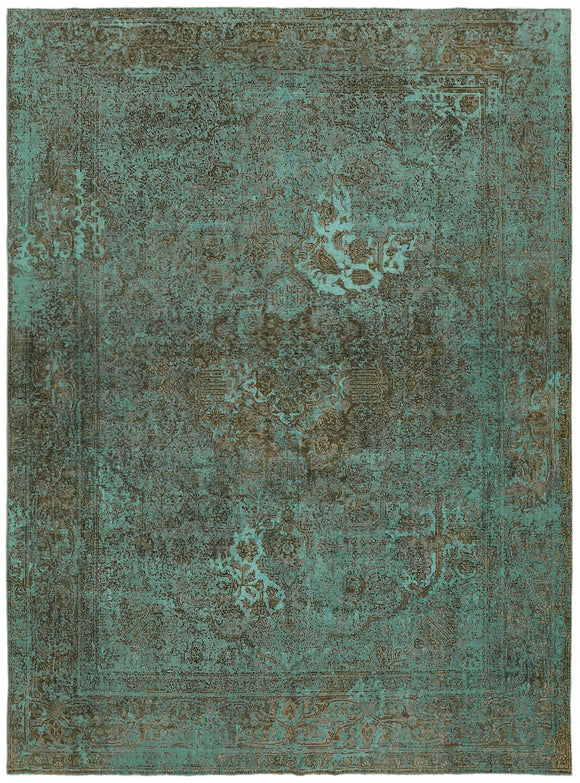 8' 2'' x 10' 11'' Turquoise Handmade Persian Rug