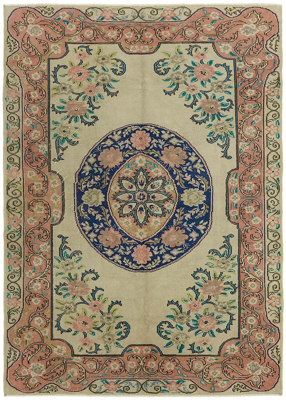 7' 10'' x 10' 10'' Beige Vintage Large Area Rug